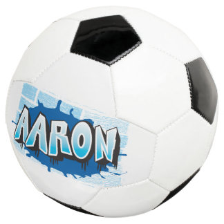 Aaron Your Graffiti Name Background Brick Wall Soc Soccer Ball
