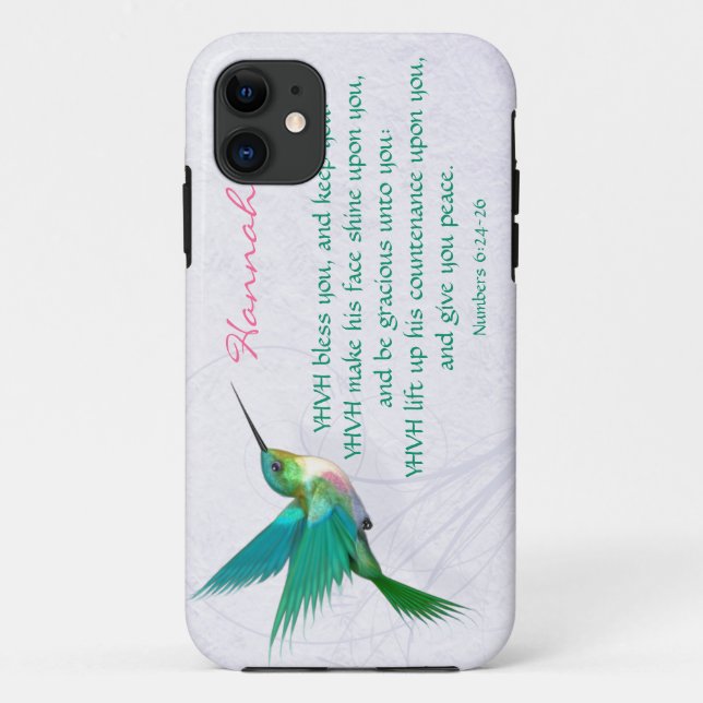 Aaronic Blessing Hummingbird English Case-Mate iPhone Case (Back)