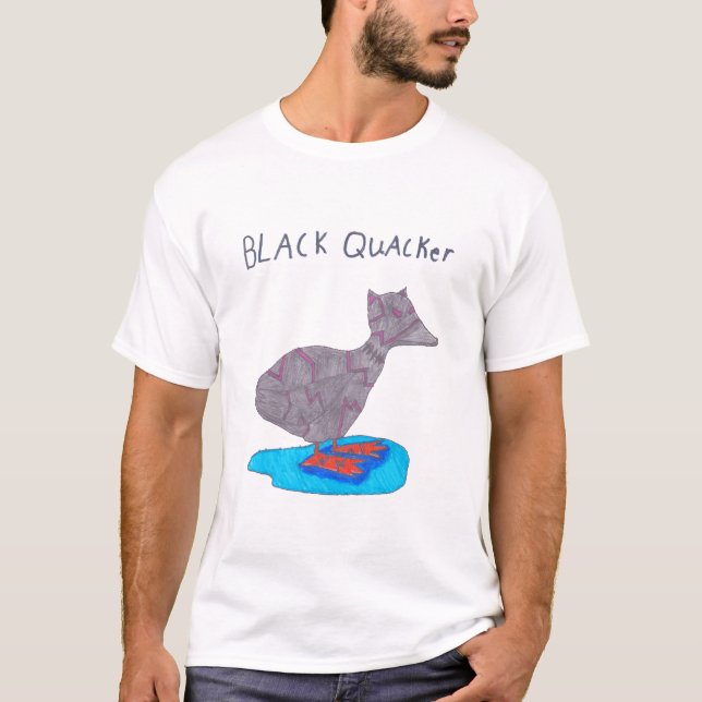 Aaron's Black Quacker Shirt (Front)