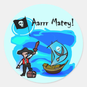 Aarrr Matey Tshirts and Gifts Classic Round Sticker