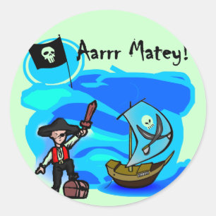 Aarrr Matey Tshirts and Gifts Classic Round Sticker