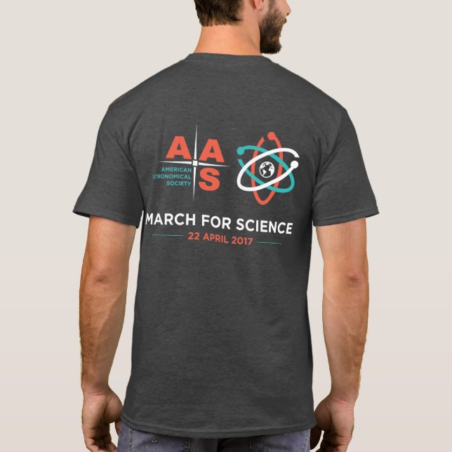 AAS + March for Science; Reverse, Charcoal Grey T-Shirt (Back)