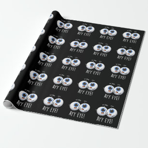 Aay Eye Funny AI Pun Dark BG Wrapping Paper