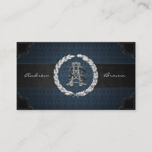 AB & BA Silver Monogram Business Card