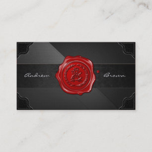 AB & BA Wax Seal Monogram [Modern Black] Business Card