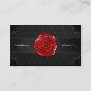 AB & BA Wax Seal Monogram [Vintage Black] Business Card
