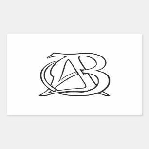 AB Monogram Rectangular Sticker