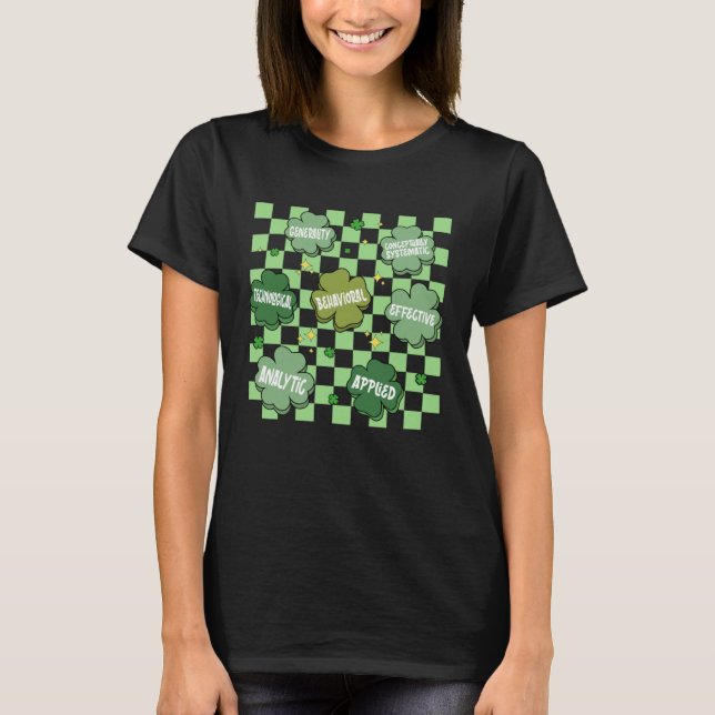 ABA Behaviour Analyst St Patrick s Day Technician  T-Shirt (Front)