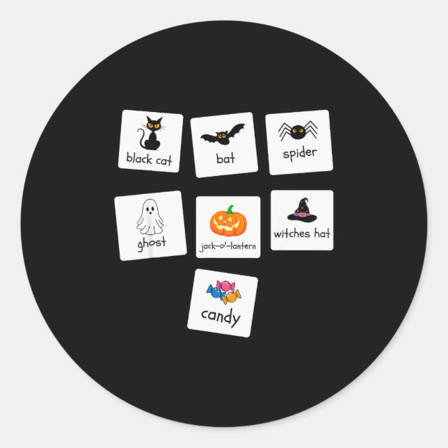 Aba Halloween Special Education Teacher Behaviour  Classic Round Sticker (Front)