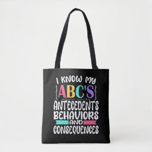 ABA Therapist Gift ABCs Behaviour Analyst Autism Tote Bag