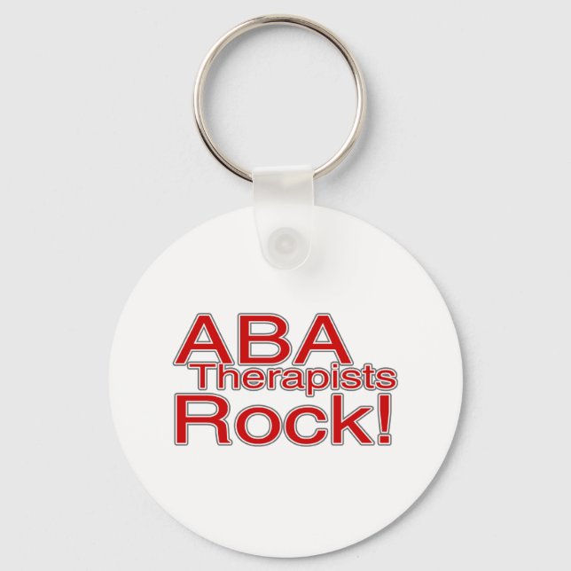ABA Therapists Rock (Red) Key Ring (Front)