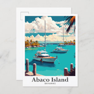Abaco Bahamas Vintage Travel Portrait  Postcard