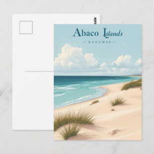 Abaco Islands, Bahamas – Coastal Dunes Vintage Postcard