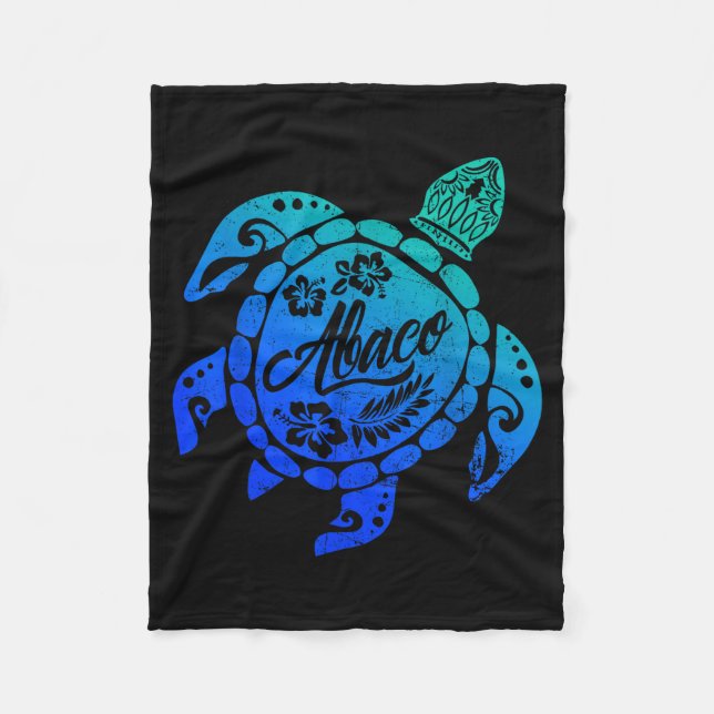 Abaco Tribal Sea Turtle Bahamas Beach Vacation  Fleece Blanket (Front)