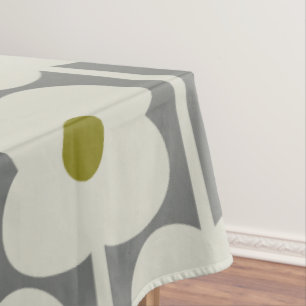 Abacus Flower and small stem pattern white & Grey Tablecloth