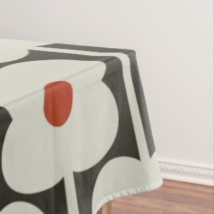 Abacus Flower Tomato Red Grid Pattern Tablecloth