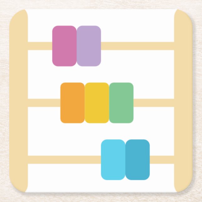 abacus square paper coaster (Front)