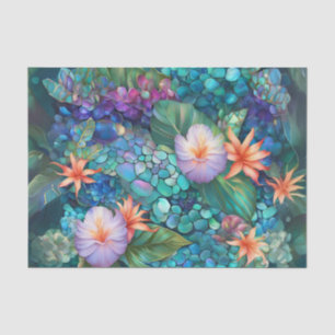 Abalone Flower Garden Decoupage Tissue Paper
