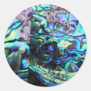Abalone paua shell detail classic round sticker