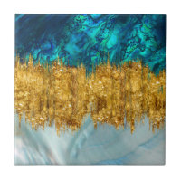 Abalone, Pearl and gold texture mixed media abstra