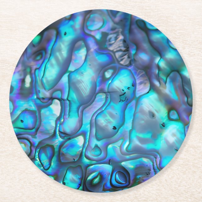 Abalone  round paper coaster (Front)