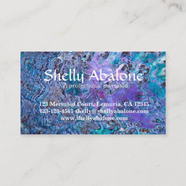 Abalone sea shell background design 1 business card (Front)