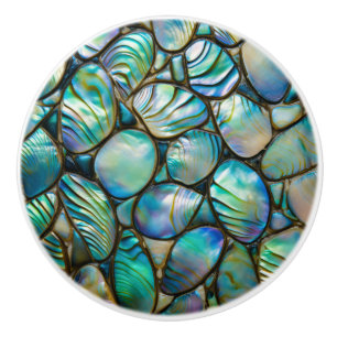 Abalone Shell Abstract Pattern Ceramic Knob