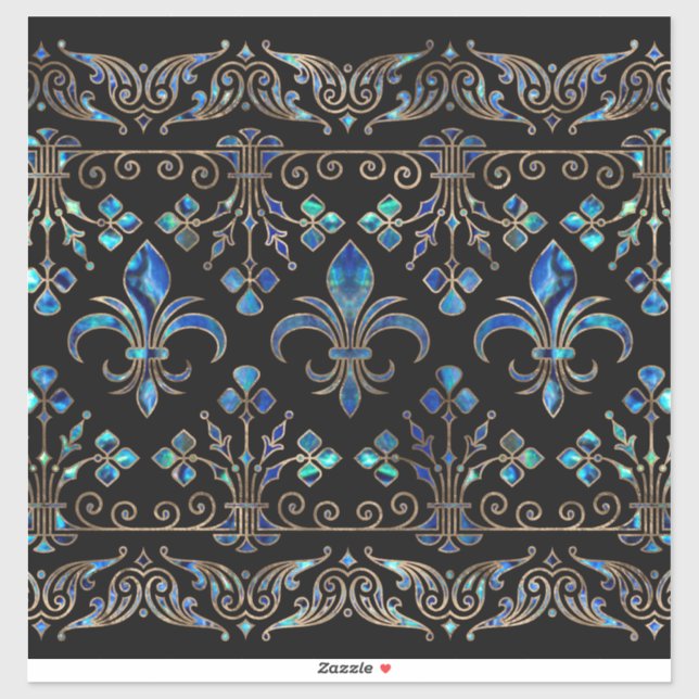 Abalone Shell and and gold Fleur-de-lis ornament (Sheet)