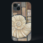 Abalone Shell iPhone 13 Case<br><div class="desc">Charikilia Zarris is a talented artist know for her ocean artwork. Her images are peaceful and calm relaxing you with every picture. Get this nautical piece of artwork with a Abalone shell being the center of it all,  bordered with tiles and a beautiful color scheme.</div>