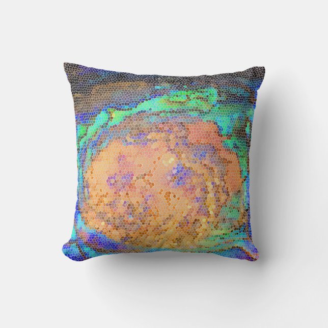 Abalone Shell Pattern Bright Tile Mosaic Cushion (Front)