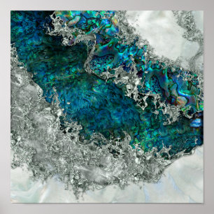 Abalone Shell Pearl and Silver 2 Poster