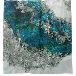 Abalone Shell Pearl and Silver 2 Shower Curtain