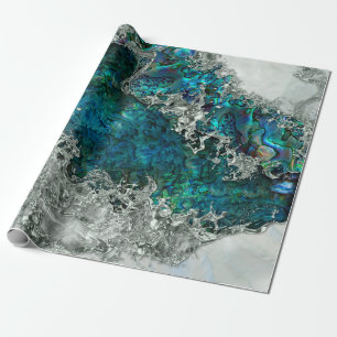Abalone Shell Pearl and Silver 2 Wrapping Paper