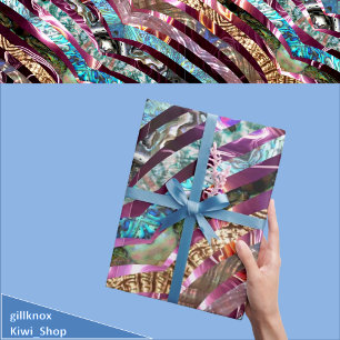 Abalone Shell Scallop 3D Pink Wrapping Paper