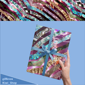 Abalone Shell Scallop 3D Pink Wrapping Paper