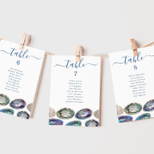 Abalone Shell Wedding Table Seating Chart Cards