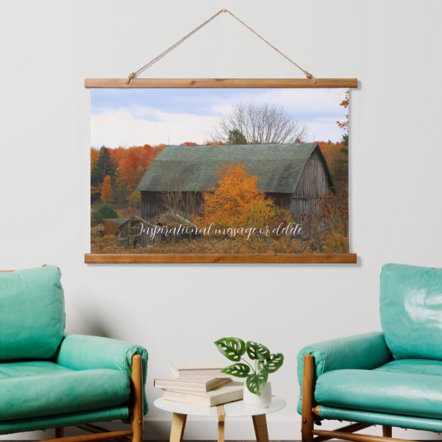 Abandon Old Rustic Barn Autumn Farm Scene Hanging Tapestry (Living Room)