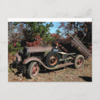 Abandoned Antique Truck  Postcard