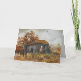 Abandoned Barn Farm  Rustic Country Card