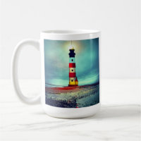Abandoned Beach  dilapidate Illuminated Lighthouse