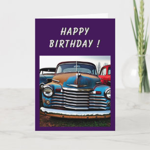 Abandoned Car 1950s Birthday Card