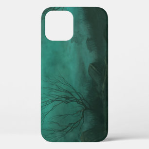 Abandoned Cemetery Moonlit Night Scene iPhone 12 Case
