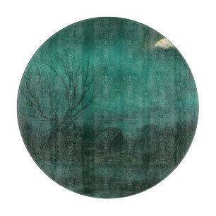 Abandoned Cemetery Moonlit Night Scene Cutting Board