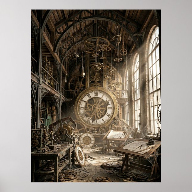 Abandoned Clockwork Workshop Poster (Front)