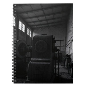 Abandoned Factory Black White Industrial Notebook