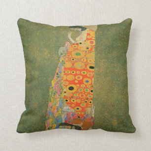 Abandoned Hope by Gustav Klimt Cushion