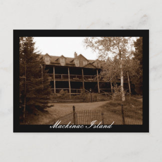 Abandoned Hotel Mackinac Island Postcard