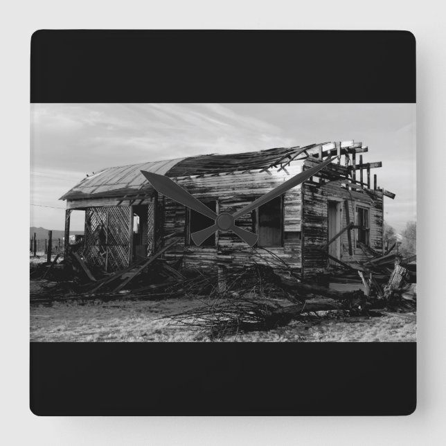 Abandoned House In Kelso California Square Wall Clock (Front)