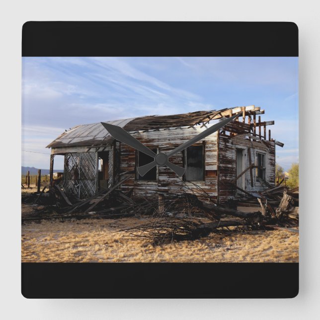 Abandoned House In Kelso California Square Wall Clock (Front)