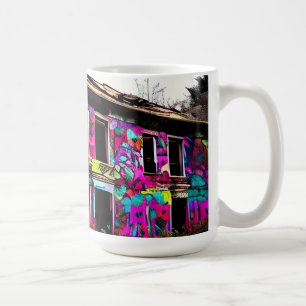 Abandoned House with Colourful Graffiti Coffee Mug